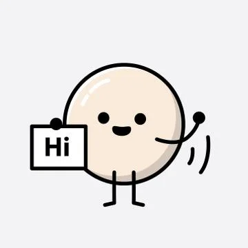 Cute White Ball Mascot Vector Character in Flat Design Style Stock Illustration