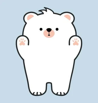 Cute white bear cartoon vector イラスト素材