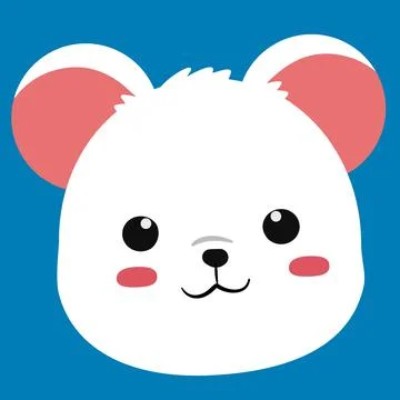 Cute White Bear Chibi Vector Illustration Stock Illustration