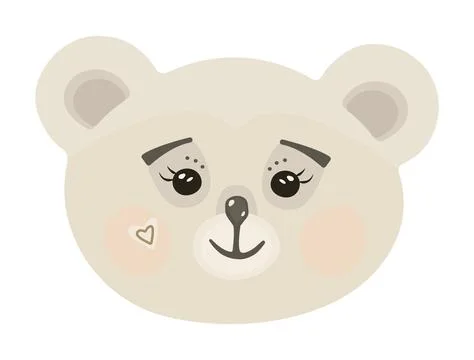 Cute white bear muzzle Stock Illustration