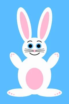Cute white bunny Stock Illustration