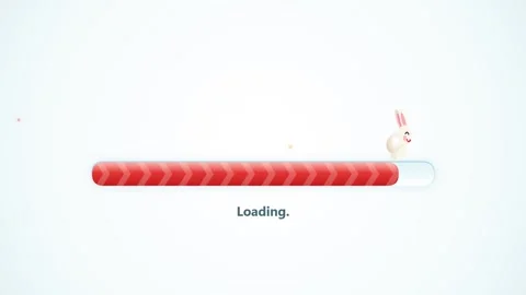 Cute white bunny jumping across loading bar progress indicator on white bac.. Stock Footage 346274768