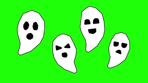 Cute white cartoon ghost animation, Green screen chroma key background, Sto.. Stock Footage 323310342