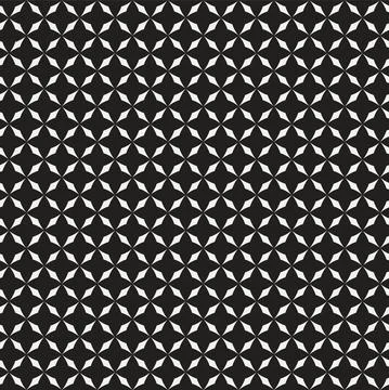 Cute white floral pattern on a black background Stock Illustration