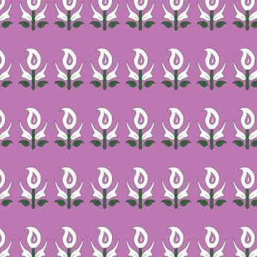 Cute white floral seamless pattern on Purple backdrop. beautiful illustration Stock Illustration