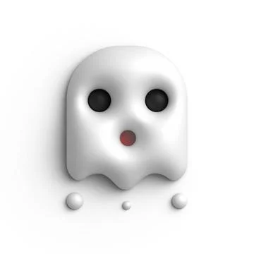 Cute white ghost halloween 3d illustration Stock Illustration