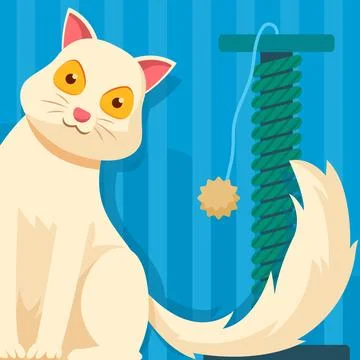 Cute White Kitty Stock Illustration
