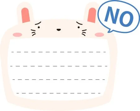 Cute white Rabbit noteboard Stock Illustration