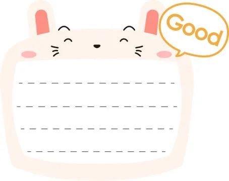 Cute white Rabbit noteboard Stock Illustration
