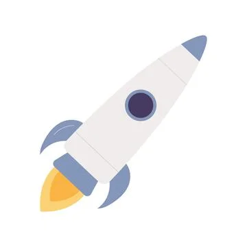 Cute white space rocket Stockillustratie