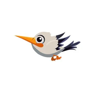 Cute White Stork Stock Illustration