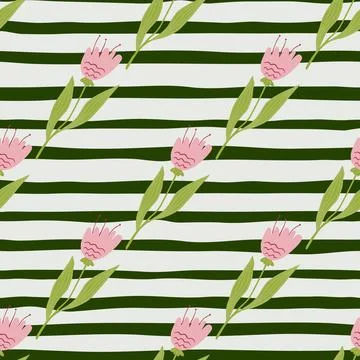 Cute wildflower seamless pattern. Decorative floral ornament. Stock Illustration