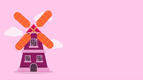 Cute Windmill Rotation Animation Illustration Stock Footage 323996978