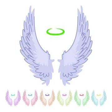 Cute wing angel vector cartoon graphic Stock Illustration
