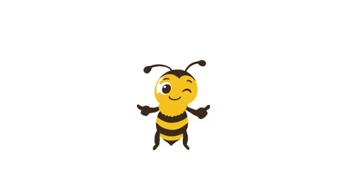 Cute Winking Bee Character Giving Thumbs Up Vídeo Stock 335883802