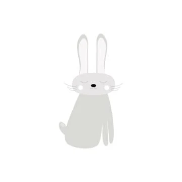Cute winter rabbit. Vector illustration. Winter holidays, baby shower, birthday Stock Illustration