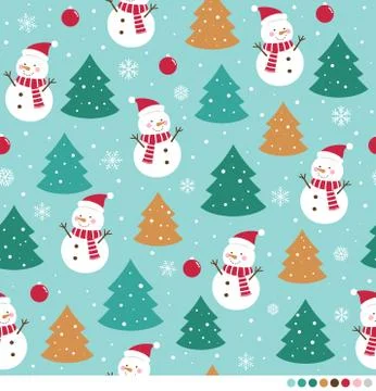 Cute winter seamless pattern Stock Illustration