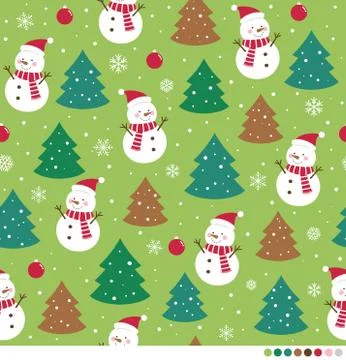 Cute winter seamless pattern Stock Illustration