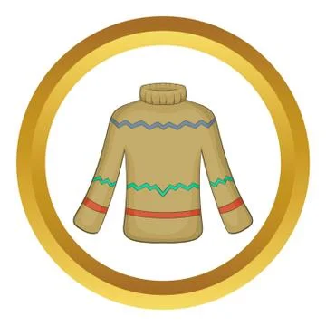 Cute winter sweater vector icon Stock Illustration
