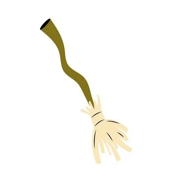 Cute witch broom Stock Illustration