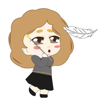 Cute Witches. Vector. Character concept art. Stock-Illustration