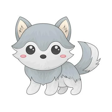 Cute wolf illustration Stock Illustration