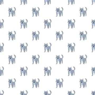 Cute wolf pattern design creating seamless animal background イラスト素材