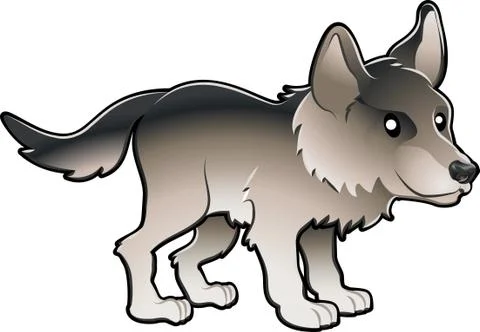 Cute wolf vector illustration Stockillustratie