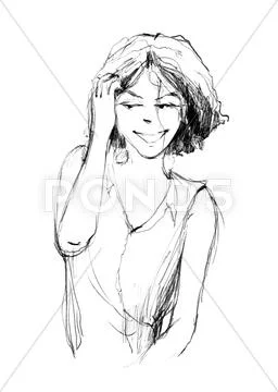 Cute woman Stock Illustration