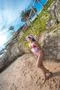 The cute woman pose on the beach Photo