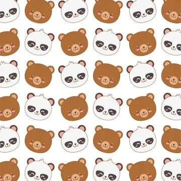 Cute woodland animals characters pattern Illustrazione stock