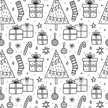 Cute xmas seamless pattern Stock Illustration