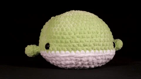 Cute Yarn Weaving Whale Video stock 333054452