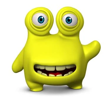 Cute yellow alien Stock-Illustration