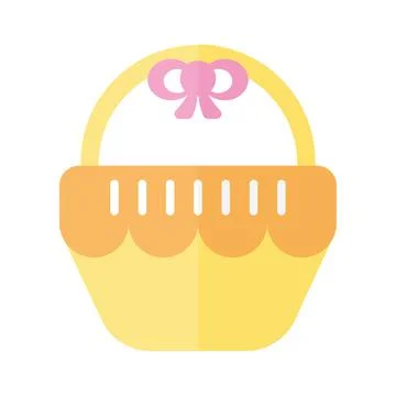 Cute yellow basket Stock Illustration