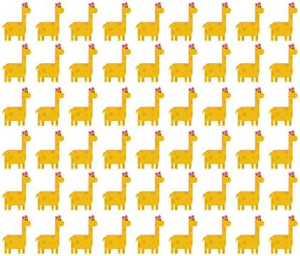 Cute yellow brontosaurus seamless pattern on white background Stock Illustration