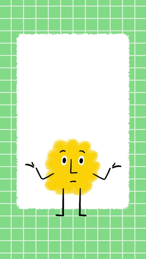 Cute Yellow Character Making Don't Know Gesture 4K Vertical Animated Video Stock Footage 325085173