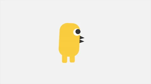 Cute Yellow Character Walkcycle Stock Footage 232804857