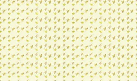 Cute yellow chick pattern with pink flowers on light background Stock Illustration