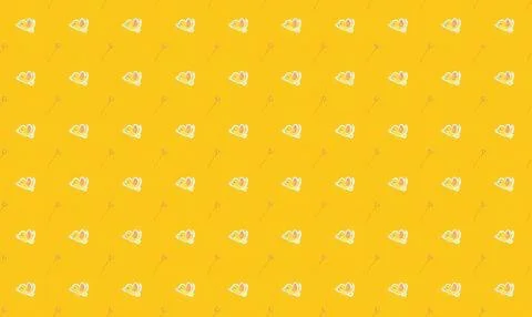 Cute yellow chicken pattern with small chickens on yellow background Stock Illustration