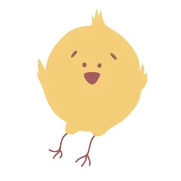 Cute yellow chicken sitting. Vector illustration. Graphic design element.  Is Stock Illustration