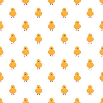 Cute yellow chicks seamless pattern for easter design Stock Illustration