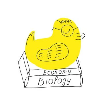 Cute yellow duck student. vector illustration. Stock illustration. Stock Illustration