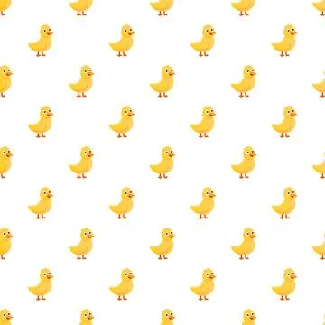 Cute yellow ducklings seamless pattern children background Illustrazione stock