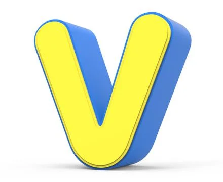 Cute yellow letter V Stock Illustration