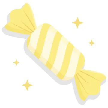 Cute yellow pastel candy vector illustration isolated on white Illustration