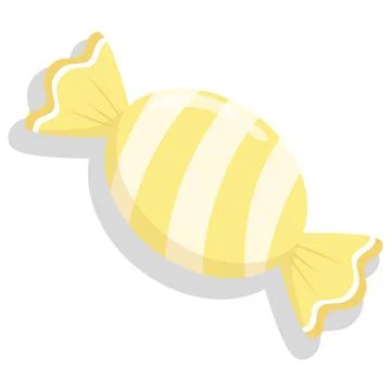 Cute yellow pastel candy vector illustration isolated on white Stock Illustration