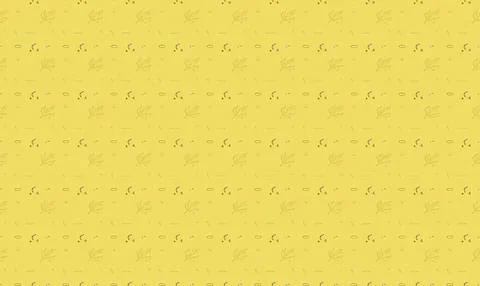 Cute yellow pattern with small doodles on a bright background Stock Illustration