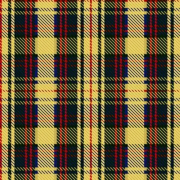 Cute yellow plaid vector seamless pattern. Checkered scottish flannel print for Stock Illustration