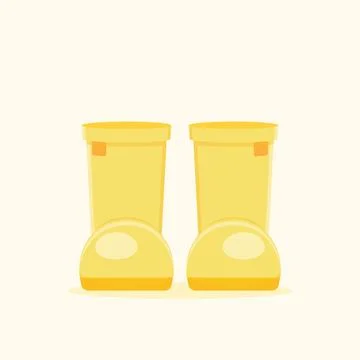 Cute yellow rain boot Stock Illustration